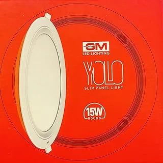 Gm Yolo 15w Slim Led Ceiling Light, 230vac Indoor Round Energy Saving Recessed Downlight Led Light With Build In Adaper Suitable For Home Dining, Living, Office