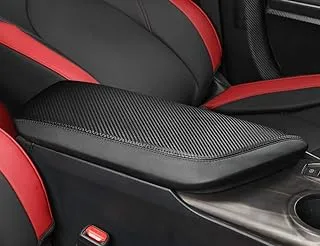 INTGET Car Center Console Armrest Cover for Toyota Camry Accessories 2018-2024 2019 2020 2021 2022 2023 Interior Leather Elbow Arm Rest Cover Middle Console Box Lid Protector (Carbon Fiber Texture)