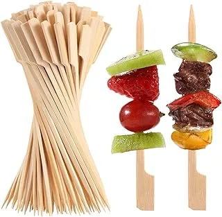 ECVV Bamboo Sticks for Cocktail, 100 Pieces Shish Kabab Skewers Sticks Wide Flat Paddle Wooden Skewers, Barbeque, Grilling, Appetizers, Food Picks, Cocktail Picks for Party.