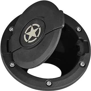 Five Star Black JK Gas Cap Fuel Filler Cover Compatible with Jeep JK & Wrangler Unlimited JK 2007-2018