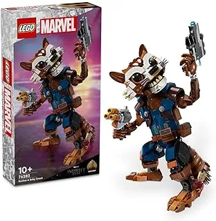 مجموعة ألعاب مكعبات البناء LEGO® Marvel Rocket & Baby Groot 76282؛ ابطال خارقين؛ ألعاب للأولاد والبنات والأطفال (566 قطعة)