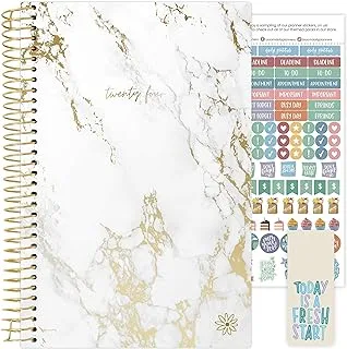 bloom daily planners 2024 Calendar Year Day Planner (January 2024 - December 2024) - 5.5” x 8.25” - Weekly/Monthly Agenda Organizer Book with Stickers & Bookmark - Marble