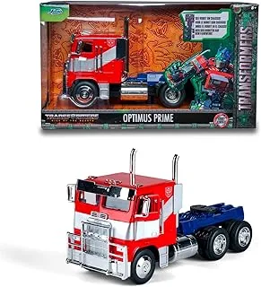 Jada Toys Transformers Optimus Prime (T7) Car Truck from Transformers Rise of Beasts, Die Cast Model Car for Children and Adults from 8 Years, 1:24, 27 cm, Red/Blue