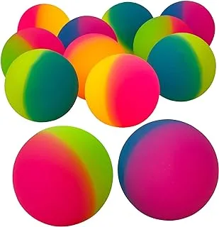 Bedwina Jumbo Super Bouncy Balls - 2.35 Inch (60mm) Balls for Kids in Bright Assorted Multi Colors for Birthday Party Favors and Carnival Prizes in Bulk