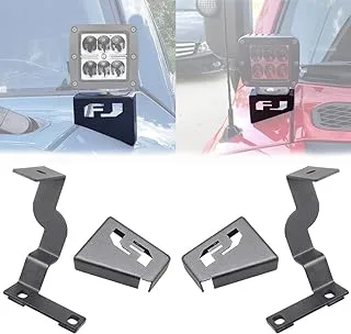 Samman FJ Cowl Light Bracket Hood Ditch Light Mount A Pillar LED Pods Light Driving Light Mounting Bracket Compatible with Toyota FJ Cruiser 2007-2014 …