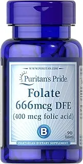 Puritan's Pride Folic Acid - 400mcg, 90 Tablets