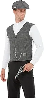 Peaky Blinders Shelby Mens Instant Kit, Grey, with Waistcoat & Flat Cap - Male (XL)