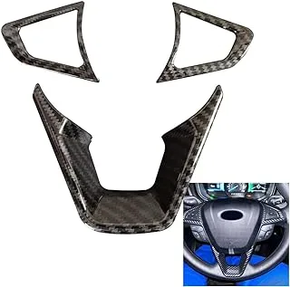 3PCS Carbon Fiber Folor Steering Wheel Cover Fit for Ford Fusion Mondeo Edge