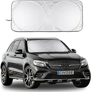 Windshield sun shade 64 * 32 inches car sun shade durable 240t material sun shade car sun protector car sun shade windshield with storage pouch car windshield sun shade for car foldable car shade