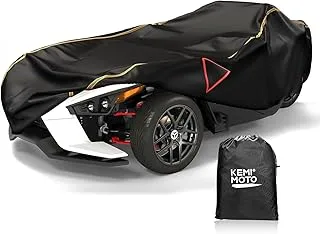 غطاء كامل من كيميموتو متوافق مع Polaris Slingshot Vanderhall Carmel، غطاء الزجاج الأمامي مقاوم للماء والرياح وأغطية حماية لجميع الأحوال الجوية مع شرائط عاكسة