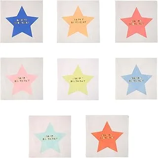 Meri Meri Jazzy Star Happy Birthday Napkins Large