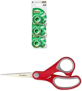 Scotch Tapes Bundle pack 3 dispensers/pack + Multiporpose Scissors 6 in