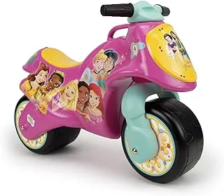 INJUSA - Moto Balance Bike Neox Disney Princesses, Ride On for Children from 18 to 36 Months, with Wide Plastic Wheels, Carry Handle for Parents, Durable and Waterproof Decoration, Pink Colour