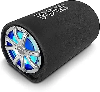 10-Inch Carpeted Subwoofer Tube Speaker - 500 Watt, High Powered Car Audio Sub Bass Enclosure System with 2'' Aluminum Voice Coil, Rear Vented Design - PLTAB101