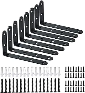 Corner Brace 8 Pcs Shelf Bracket Heavy Duty Black Steel L Corner Brace, Decorative Joint Angle Bracket for Shelf 5 InchX3 Inch Shelves Wall Hanging Bracket with Screws (125X75mm(5 InchX3 Inch)(8PCS))