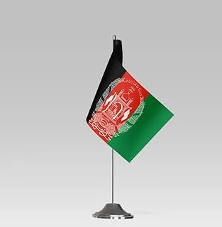 BPA® AFGHANISTAN FLAG Compact Table Flag with Stand Elegant Desk Décor (21x10cm)