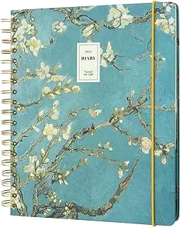 Kokonote Van Gogh Diary 2023-2024 | Big Size 8.3 x 9.8 inches - 21 x 25 cm | 17 Months Academic Diary Week To View | August 2023 - December 2024 | Mid Year Diary 2023-2024 With Stickers & Tabs