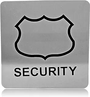 BPA® Security Silver Stainless Steel Sign Board - Size : 100mm X 100mm (4