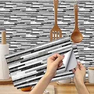 Bpa Creative Matte Visual 3D Brick Pattern Tile Stickers 18-Pieces, 11.81 Inch x 5.9 Inch Size