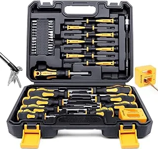 Magnetic Screwdrivers Set with Case, Amartisan 42-piece Includs Slotted, Phillips, Hex, Pozidriv,Torx and Precision Screwdriver Set Tools for Men