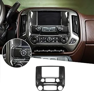 RT-TCZ Navigation Screen Center Control Dashboard Center Console Panel Trim Cover ABS Decoration Interior Accessories for Chevrolet Silverado for GMC Sierra 2014-2018 Carbon Fiber