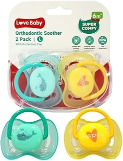 Love Baby Orthodontic Soother 6+ Months Large 2's