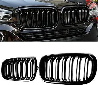 BILLDIO X5 F15 Grille，Gloss Black Kidney Grill Fit 2014-2018 X5 F15 X6 F16 X5M F85 X6M F86 Dual Slat Double Line