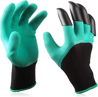 ECVV 1 Pair Garden Gloves with Claws for Digging, Pruning & Poking, All in One Gardening Tool, Durable Hand Protectors, handwear for Gardeners & DIY Hobbyists