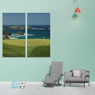 Rocks Visiting The Sea, Canvas wall art painting, Multicolour, Canvas, 2 Pieces, 40 x 80 cm By(BPA®)