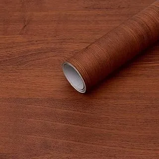 Lependor Wood Peel and Stick Wallpaper Wood Grain Printed Wall Paper Self Adhesive Film Removable Textured Wood Panel Decorative Wall Covering - 17.71