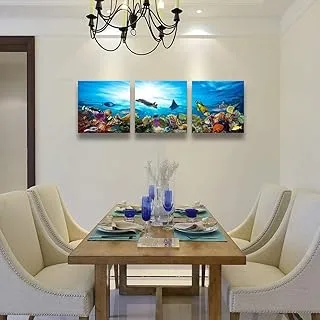 Bpa 3-Piece Canvas Ocean Bottom View Painting