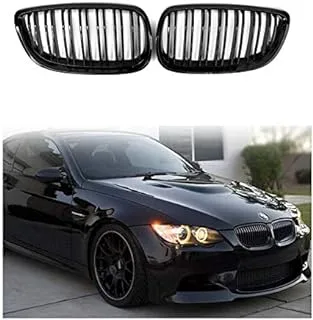 E92 Grille, ABS Gloss Black Front Replacement Kidney Grill for 3 Series E92 & E93, 2006-2009