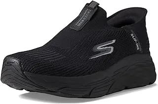 حذاء مشي رجالي من Skechers Max Cushioning Slip-Ins-Athlete سهل الارتداء مع حذاء رياضي من الإسفنج الذكي، أسود، 7