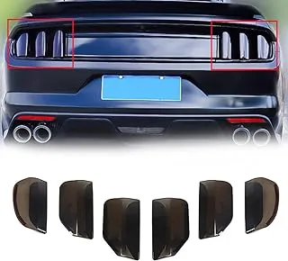 Arkdeffon Tail Light Lamp Cover Guard Trim Compatible with 2015-2017 Ford Mustang Taillight Lens Shell Bezel Cover Trim Smoked Black