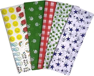 Yumbox Sandwich Paper Wrap 40 Sheets 4 Designs (12x12 in. papers) plus 40 fun stickers - Stars