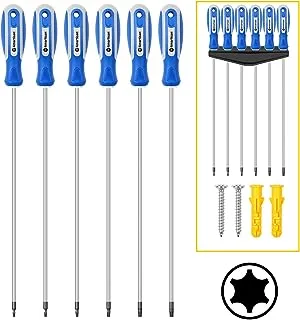 Amartisan 6-Piece Extra Long Torx Screwdrivers Set, length 12''(300mm) T10 - T30, Long Long star Screwdrivers Set