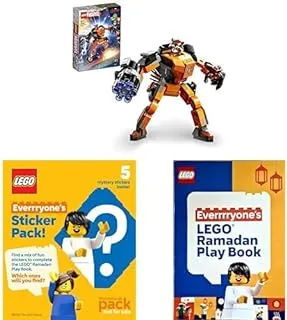 LEGO 76243 Marvel Rocket Mech Armour Set With LEGO Book & LEGO Surprise Stickers!