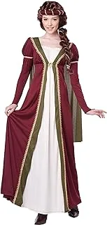 California Costumes Women's Medieval Maiden Renaissance Lady Costume, Burgundy, X-Large