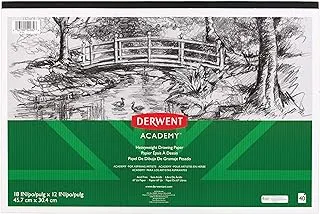 Derwent Academic 40-Sheets Drawing Pad, Size 18-Inch x 12-Inch