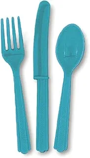 Unique Party 30303 - Teal Plastic Cutlery Set for 6