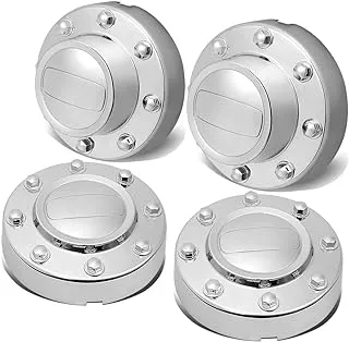 DNA MOTORING ZTL-Y-0129 4Pcs Polished Wheel Rim Center Hub Cap Front+Rear,Chrome