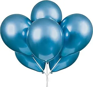 Unique 56788 Platinum Latex Balloons-11 | Metallic Blue | 6 Pcs, Pack of 6