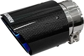 FAIZJUNBEN carbon fiber exhaust tips, 3 inch inlet, 4 inch outlet, mirror carbon fiber exhaust tips, stainless steel blue carbon fiber car exhaust tips. (F80-101ZLKL-001)