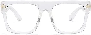 Jurchio Unisex Stylish Square Non-prescription Eyeglasses Glasses Flat Top Big Eyeglass Frames Large lens Clear Lens Eyewear