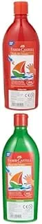 Faber Castell Paints Bottle Red 0.5L + Paints 500ml (Leaf Green)