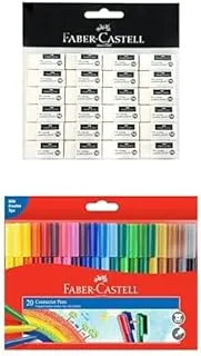 FABER-CASTELL SMALL POLY BAG OF 24PC + Connector Felt Pen 20 Color