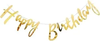 Italo Happy Birthday Banner, Gold