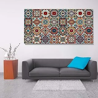 Tapistry in squares, Canvas wall art, Multicolour, Canvas, 1 Piece, 100 x 50 cm By(BPA®)