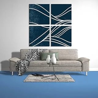 Scraches On Blue, Canvas wall art, Blue, Canvas, 4 Pieces, 40 x 40 By(BPA®)