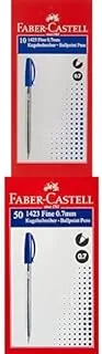 Faber castell ballpen blue box of 10 + BALL PEN 0.7MM BOX OF 50PC BLUE